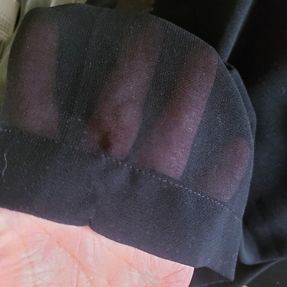 WILFRED Cropped Chiffon Button Down Short Sleeve Blouse - BLACK S - Picture 7 of 12